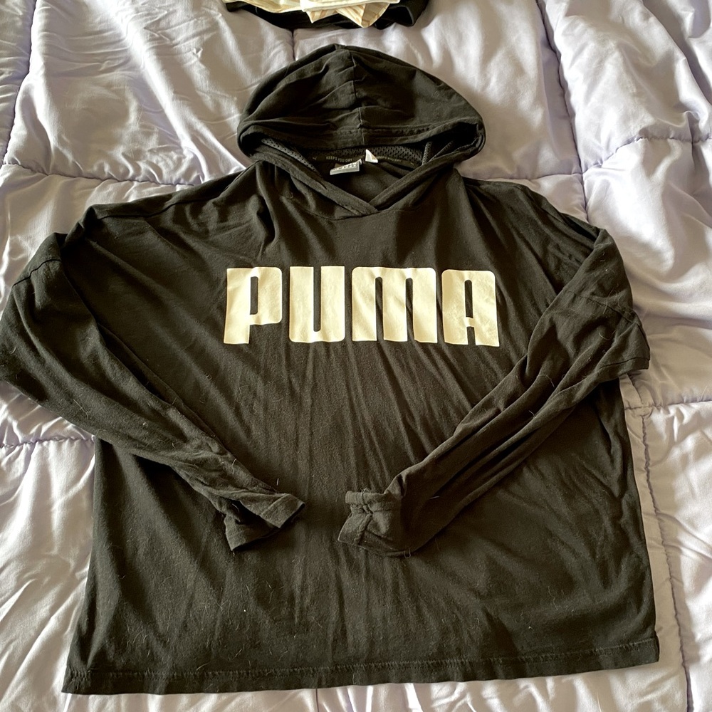 Puma cropped workout hooded tee
